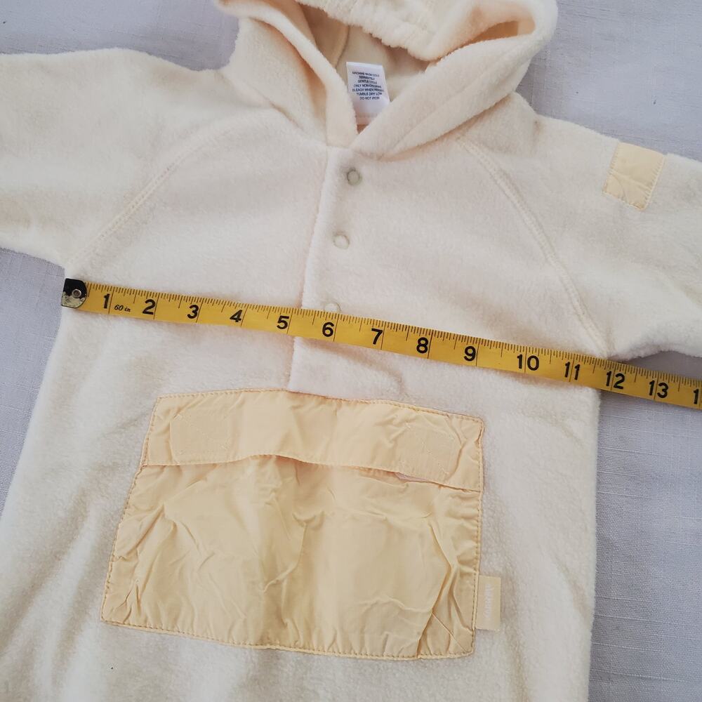 Vintage Yellow Fleece Hooded Bodysuit 9-12 months - Picture 6 of 8